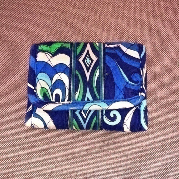 Vera Bradley Mosaic Blue Trifold Wallet - Picture 1 of 6